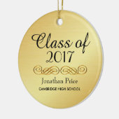 Elegante gouden klasse van Afstuderen kerst Keramisch Ornament (Links)