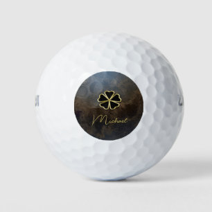 Elegante Gouden Klaver,Leerlook Klaver Golfballen