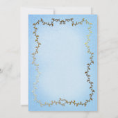 Elegante Gouden Koets Blauwe Verhalenboek Huwelijk Kaart (Achterkant)