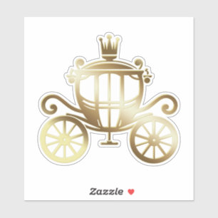 Elegante Gouden Koets Blauwe Verhalenboek Koninkli Sticker