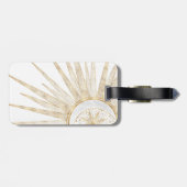 Elegante Gouden Krabbels Zon Maan Mandala Ontwerp Bagagelabel (Achterkant horizontaal)