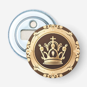 Elegante Gouden Kroon Button Flesopener