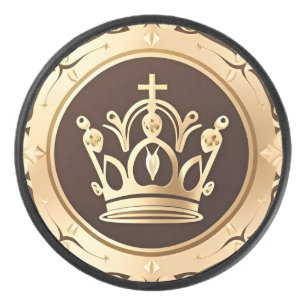 Elegante Gouden Kroon Hockey Puck