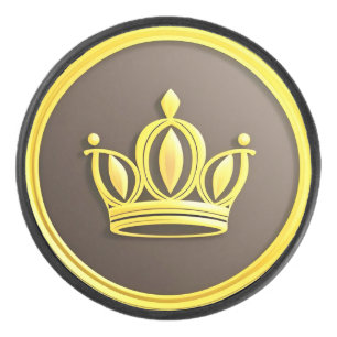 Elegante Gouden Kroon Hockey Puck