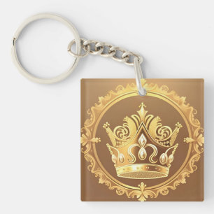 Elegante Gouden Kroon Sleutelhanger
