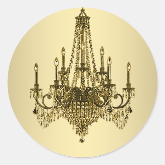 Elegante gouden kroonluchter Stickers (Voorkant)