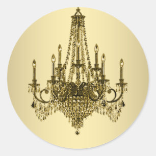 Elegante gouden kroonluchter Stickers