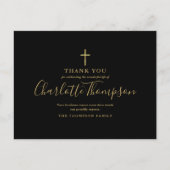 Elegante Gouden Kruis Herdenkingsrouw Dank Je Wel Briefkaart (Voorkant)