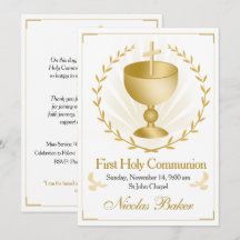 Elegante Gouden Kruis Kelk Eerste Heilige Communie
