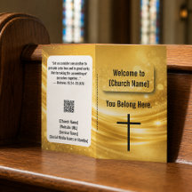 Elegante Gouden Kruiskerkbulletin