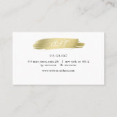 Elegante Gouden Kwaststreek Professioneel Visitekaartje (Achterkant)