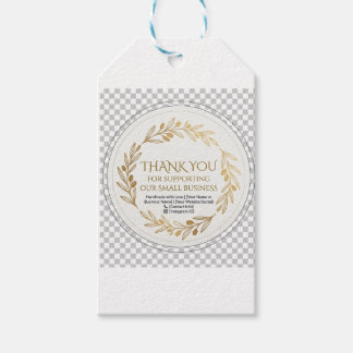 Elegante Gouden Lauwerkrans Bedankt voor je steun Cadeaulabel