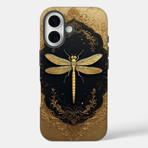 Elegante Gouden Libel Illustratie iPhone 16 Hoesje