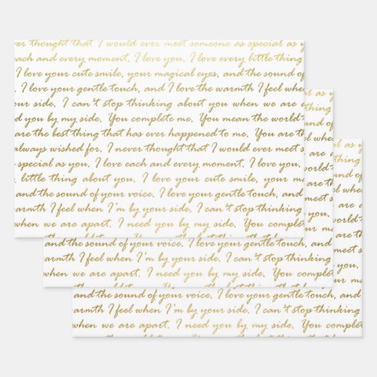 Elegante Gouden Liefde Moderne Script Typografie T Inpakpapier Vel (Set)