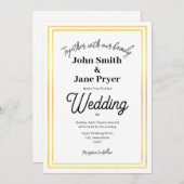 Elegante gouden Lijst bruiloft uitnodiging (Voorkant / Achterkant)