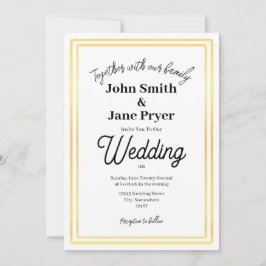 Elegante gouden Lijst bruiloft uitnodiging