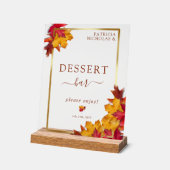Elegante gouden Lijst & rustieke herfstdessertbar Acryl Bord (Hoek)