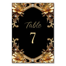Elegante gouden lijst tafelnummer