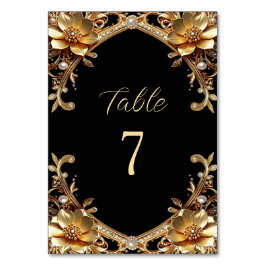 Elegante gouden lijst tafelnummer