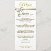 Elegante Gouden Lint & Bruiloft met Festivale Glit Menu (Voorkant)