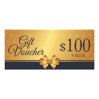 Elegante gouden lint cadeaubon | korting reclamekaart