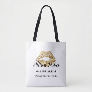 Elegante gouden lippen Elegante make-up artist Draagtas