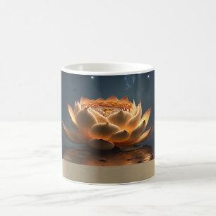 Elegante Gouden Lotus Donkere Yoga Koffiemok