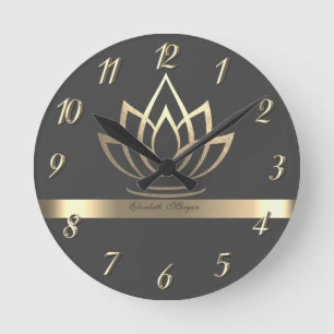 Elegante Gouden Lotus, Yoga Ronde Klok