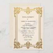 Elegante gouden luxe formele bruiloft save the date (Voorkant / Achterkant)