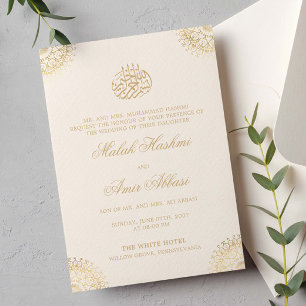 Elegante gouden mandala crème islamitische moslim  kaart
