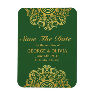 Elegante Gouden Mandala Indiase Trouwkaart Save Th Magneet