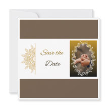 Elegante Gouden Mandala Save the Date Trouw