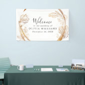 Elegante gouden marmeren bloemengroen banner (Beurs)