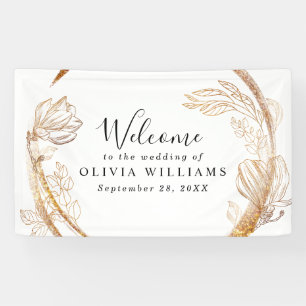 Elegante gouden marmeren bloemengroen banner