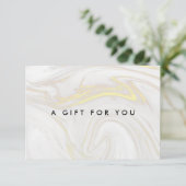 Elegante gouden marmeren cadeaubon (Staand voorkant)