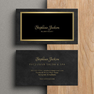 Elegante gouden metallic zwarte klassieker visitekaartje