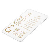 Elegante gouden moderne bruiloft save the date magneet (Linkerzijde)