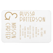 Elegante gouden moderne bruiloft save the date magneet (Horizontaal)