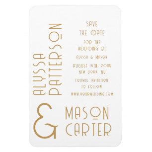 Elegante gouden moderne bruiloft save the date magneet