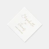 Elegante gouden moderne minimalistische script bru servet (Hoek)