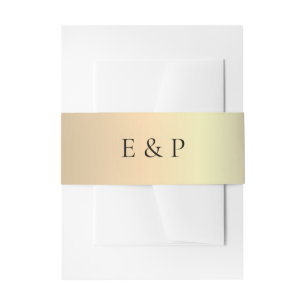 Elegante gouden monogram bruiloft buik band uitnodigingen wikkel