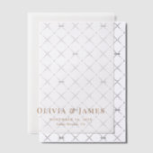 Elegante gouden monogram bruiloft overlay vellum uitnodigingen (Offset (Uitnodiging))