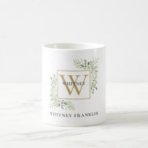 Elegante Gouden Monogram Eucalyptus Groenelementen