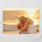 Elegante gouden monogram formele huwelijksreceptie folie uitnodiging (Achterkant)