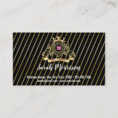 Elegante gouden monogram gefabriceerde visitekaart visitekaartje (Achterkant)