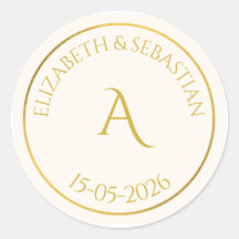 Elegante Gouden Monogram minimalistisch Trouwgunst
