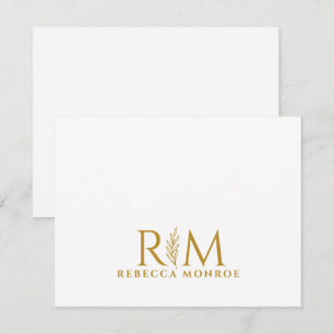 Elegante Gouden Monogram Notitiekaartje