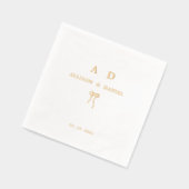 Elegante gouden monogram paar Initiaal bruiloft Folie Servetten (Links)