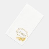 Elegante gouden monogram trouw servet – M&B Design (Hoek)