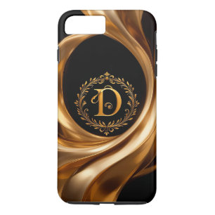 Elegante Gouden Monogramletter D iPhone 8 Plus / 7 Plus Hoesje